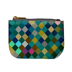 Rhombus Pattern In Retro Colors Mini Coin Purse