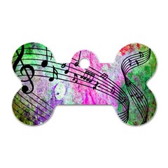 Abstract Music 2 Dog Tag Bone (two Sides) by ImpressiveMoments