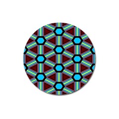 Stripes And Hexagon Pattern Magnet 3  (round)