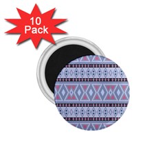 Fancy Tribal Border Pattern Blue 1 75  Magnets (10 Pack) 