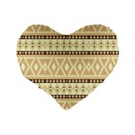 Fancy Tribal Border Pattern Beige Standard 16  Premium Heart Shape Cushions Back