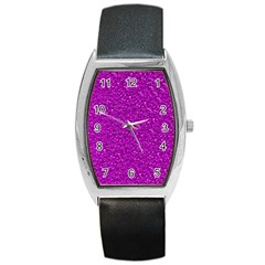 Sparkling Glitter Hot Pink Barrel Metal Watches