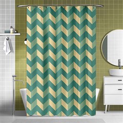 Modern Retro Chevron Patchwork Pattern Shower Curtain 48  X 72  (small) 