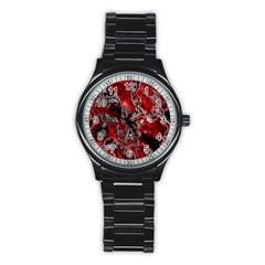 Fractal Marbled 07 Stainless Steel Round Watches by ImpressiveMoments