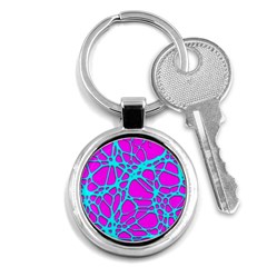 Hot Web Turqoise Pink Key Chains (round)  by ImpressiveMoments