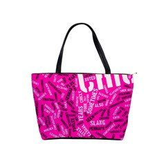 Hot Pink Chic Typography  Shoulder Handbags by OCDesignss