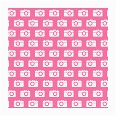 Pink Modern Chic Vector Camera Illustration Pattern Medium Glasses Cloth by GardenOfOphir