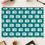 Modern Chic Vector Camera Illustration Pattern Cosmetic Bag (XXXL)  Front