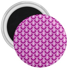 Awesome Retro Pattern Lilac 3  Magnets