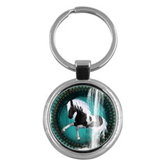 Beautiful Horse With Water Splash  Key Chains (round)  by FantasyWorld7