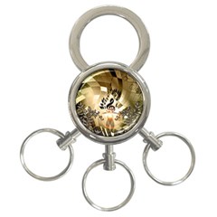 Clef With  And Floral Elements 3-ring Key Chains by FantasyWorld7