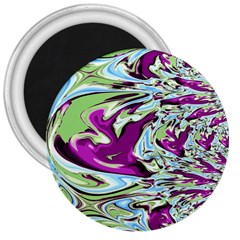 Purple, Green, And Blue Abstract 3  Magnets