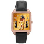 Anubis, Ancient Egyptian God Of The Dead Rituals  Rose Gold Watches Front