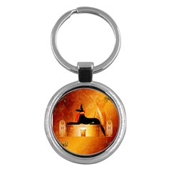 Anubis, Ancient Egyptian God Of The Dead Rituals  Key Chains (round)  by FantasyWorld7