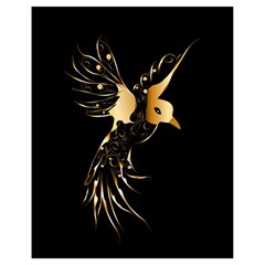 Beautiful Bird In Gold And Black Drawstring Bag (small) by FantasyWorld7