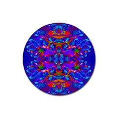 Abstract 4 Rubber Coaster (round)  by icarusismartdesigns