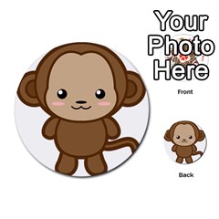 Kawaii Monkey Multi-purpose Cards (round) 