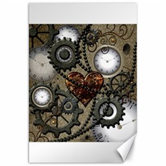 Steampunk With Clocks And Gears And Heart Canvas 20  X 30  