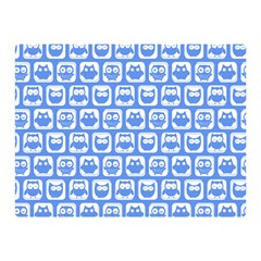 Blue And White Owl Pattern Double Sided Flano Blanket (mini) 