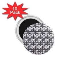 Gray And White Owl Pattern 1 75  Magnets (10 Pack) 