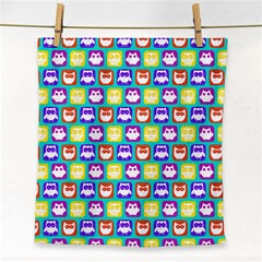 Colorful Whimsical Owl Pattern Face Towel