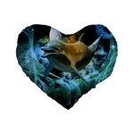 Funny Dolphin In The Universe Standard 16  Premium Heart Shape Cushions Front