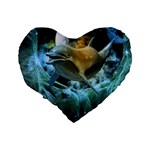 Funny Dolphin In The Universe Standard 16  Premium Heart Shape Cushions Back