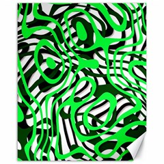 Ribbon Chaos Green Canvas 16  X 20  