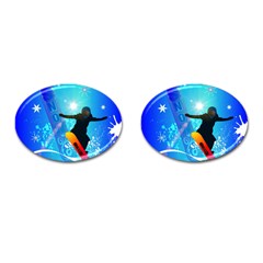 Snowboarding Cufflinks (oval) by FantasyWorld7