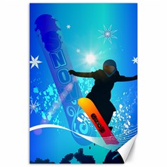 Snowboarding Canvas 24  X 36  by FantasyWorld7