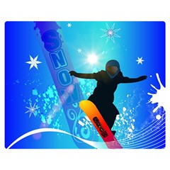 Snowboarding Double Sided Flano Blanket (medium)  by FantasyWorld7