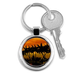 Sunset Over The Beach Key Chains (round)  by FantasyWorld7