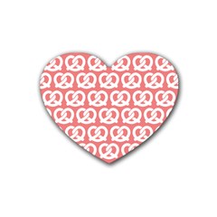 Chic Pretzel Illustrations Pattern Heart Coaster (4 Pack)  by GardenOfOphir