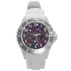 Sci Fi Fantasy Cosmos Pink Round Plastic Sport Watch (l) by ImpressiveMoments