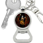 Steampunk, Funny Monkey With Clocks And Gears Bottle Opener Key Chains Front