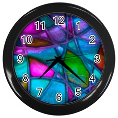 Imposant Abstract Teal Wall Clocks (black)