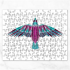 Stained Glass Bird Illustration  Rectangular Jigsaw Puzzl by carocollins