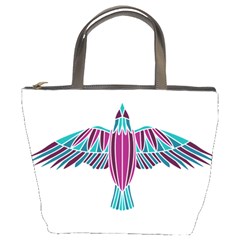 Stained Glass Bird Illustration  Bucket Bags by carocollins