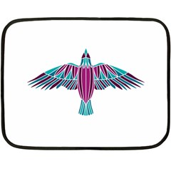 Stained Glass Bird Illustration  Double Sided Fleece Blanket (mini)  by carocollins