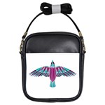 Stained Glass Bird Illustration  Girls Sling Bags Front