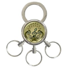 Decorative Clef With Damask In Soft Green 3-ring Key Chains by FantasyWorld7