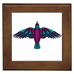 Stained Glass Bird Illustration  Framed Tiles by carocollins