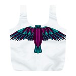 Stained Glass Bird Illustration  Full Print Recycle Bags (L)  Back