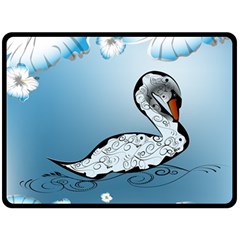 Wonderful Swan Made Of Floral Elements Fleece Blanket (large) 