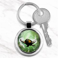 Wonderful Sea Turtle With Bubbles Key Chains (round)  by FantasyWorld7