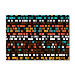 Squares Pattern In Retro Colors Sticker A4 (10 Pack)