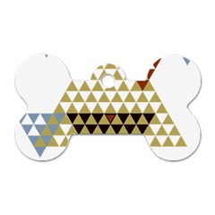 Colorful Modern Geometric Triangles Pattern Dog Tag Bone (one Side)