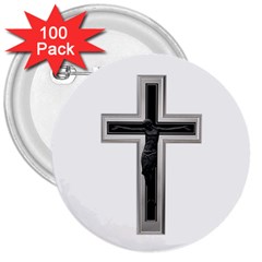 Christian Cross 3  Button (100 Pack)