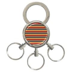 Waves And Stripes Pattern 3-ring Key Chain