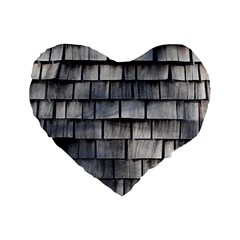 Weathered Shingle Standard 16  Premium Flano Heart Shape Cushions